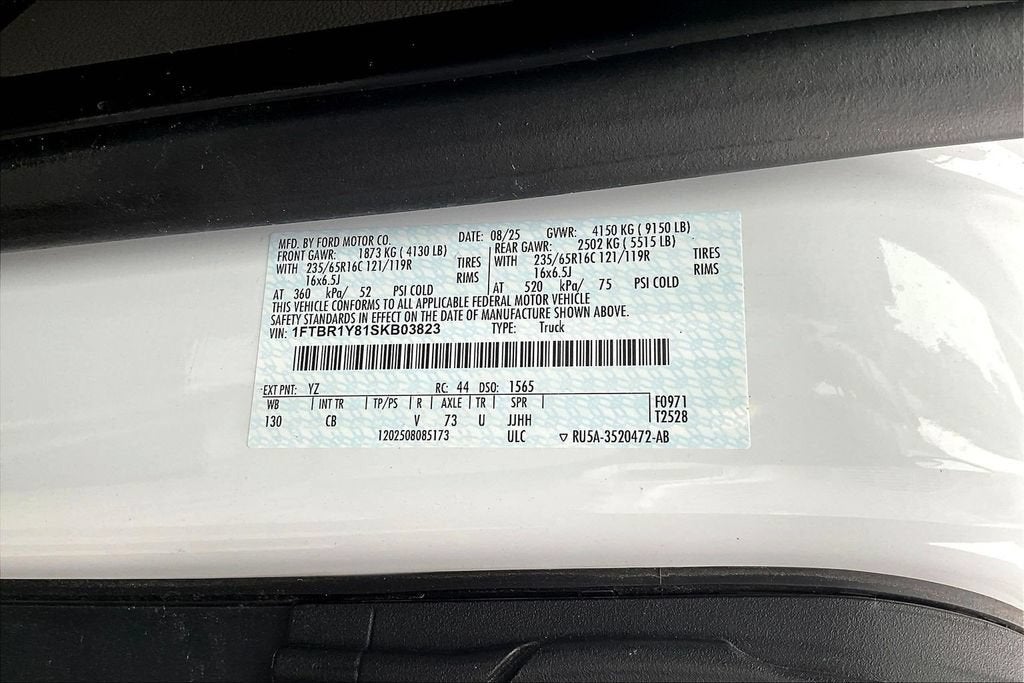 2025 Ford Transit Cargo Van T250 RWD LOW RF
