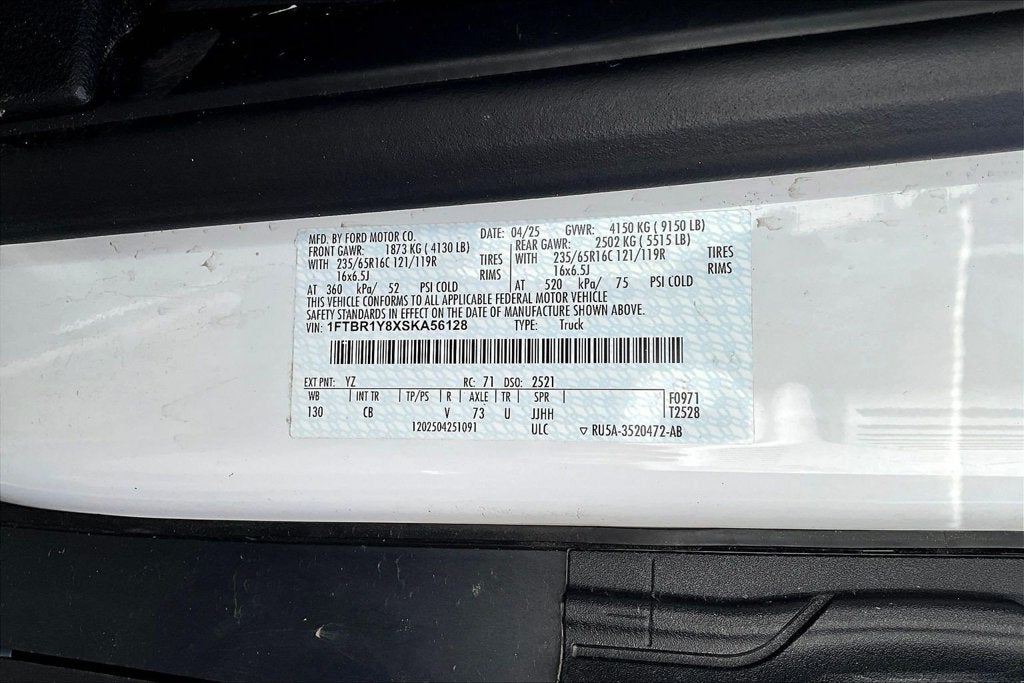 2025 Ford Transit Cargo Van T250 RWD LOW RF