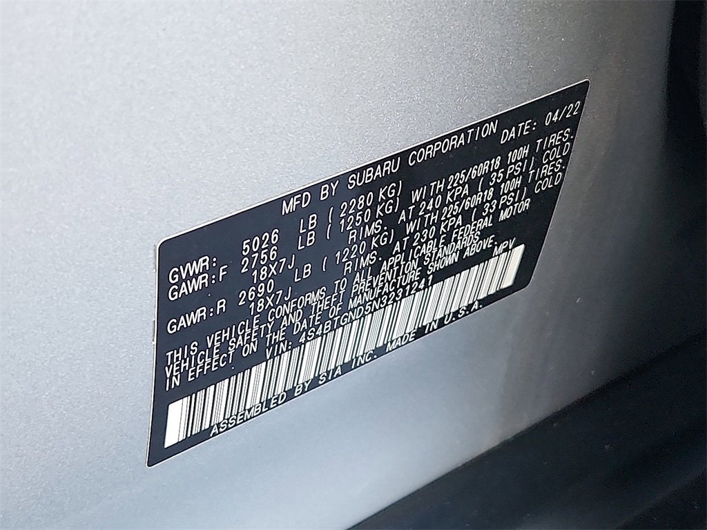 2022 Subaru Outback Limited XT