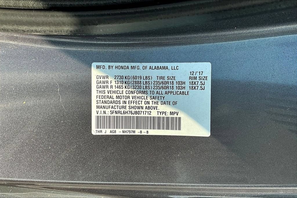 2018 Honda Odyssey EX-L