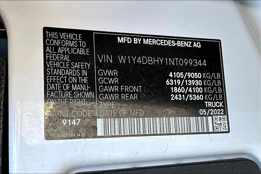2022 Mercedes-Benz Sprinter Cargo Van 2500 STANDARD ROO