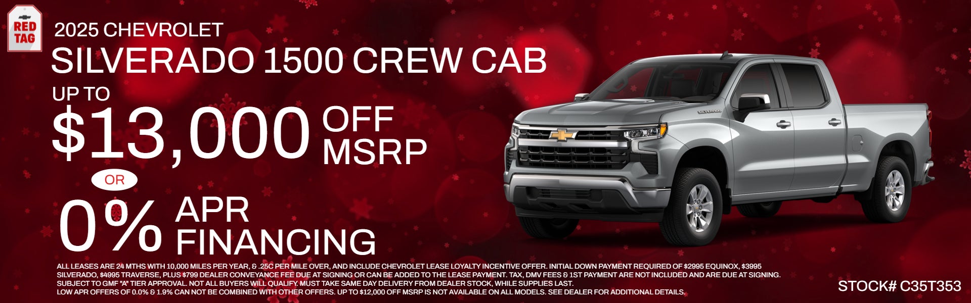 Silver 2025 Silverado Crew Cab 4WDR on fall theme