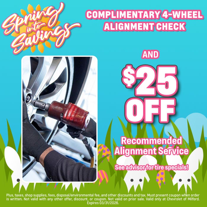 Complimentary 4-Wheel Alignment Check!