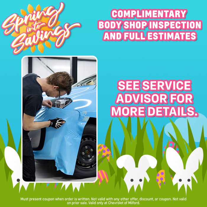 COMPLIMENTARY BODY SHOP INSPECTION & FULL ESTIMATES